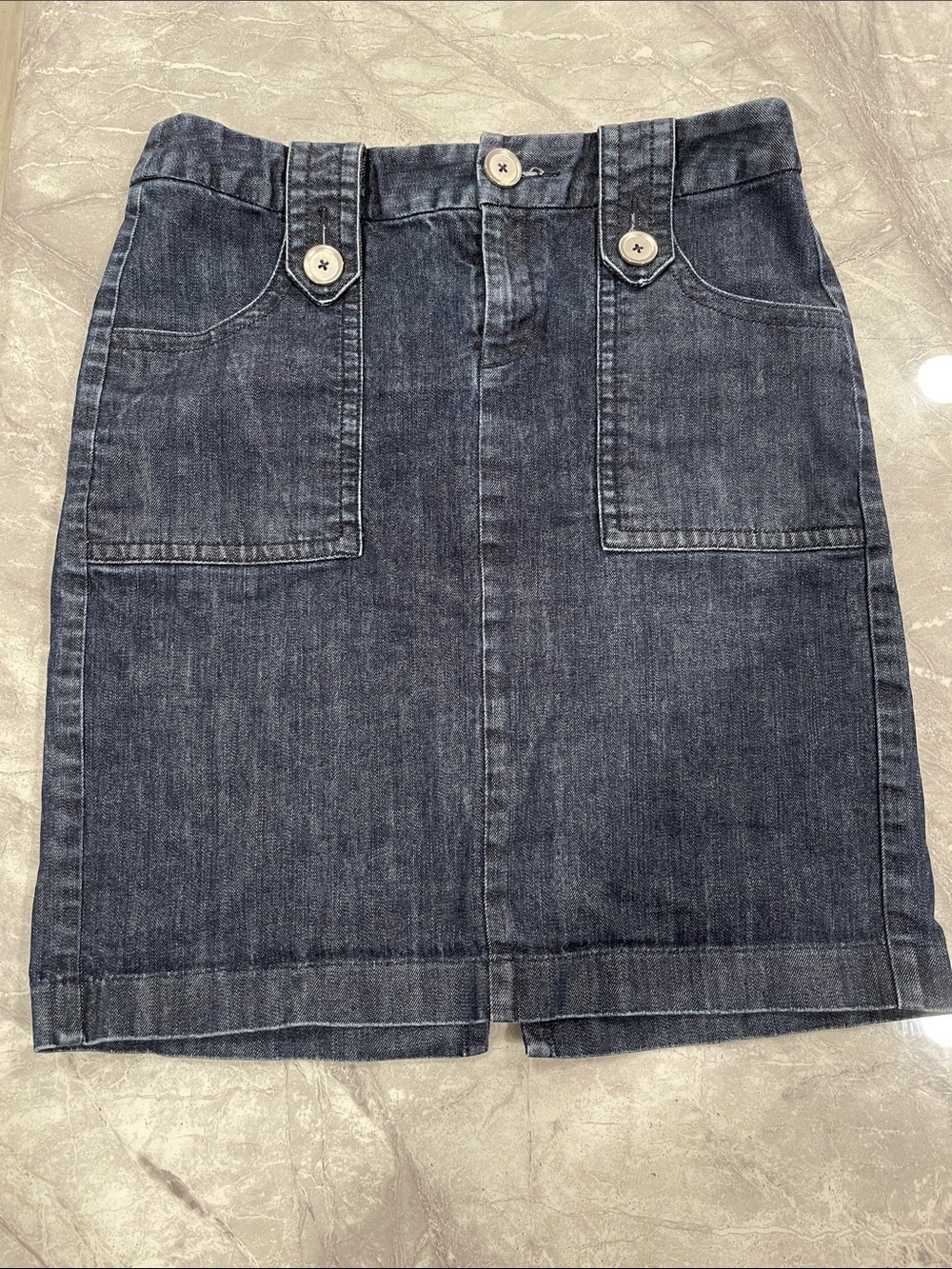 Levi's Indigo Denim Mini Skirt with Front Patch Pockets